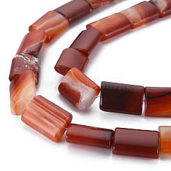 Brins de perles d'agate rouge du brésil&nbsp;G-S359-351A