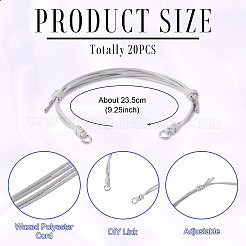 20шт регулируемый корейский вощеный полиэстеровый шнур для изготовления браслета&nbsp;BJEW-TAC0051-04