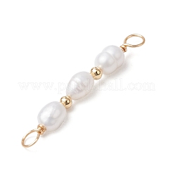 Natürliche Süßwasser-Zuchtperlen Reisperlen Verbinder Charms&nbsp;X-PALLOY-JF03703