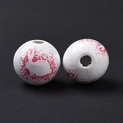 Пасхальная тема набивные деревянные европейские бусы&nbsp;X-WOOD-C002-10C