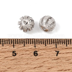 Perles creuses en argent sterling serties de micro-pavés de zircone cubique transparente&nbsp;SE-CBAF1B2-02P