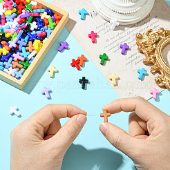 560шт 16 цвета непрозрачные акриловые бусины&nbsp;SACR-PA0001-01