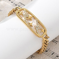 Bracciali in acciaio inossidabile 304 rettangolari&nbsp;BJEW-R011-01G-01