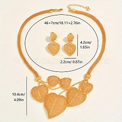 Комплекты серег и ожерелий из винтажного сплава с полыми листьями для женщин&nbsp;WC5565