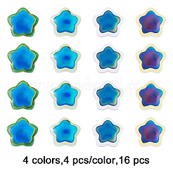 16 шт. 4-х цветные двухцветные стеклянные бусины для настроения&nbsp;GLAA-FP0001-35