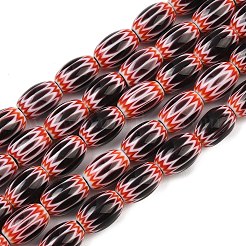 Handgefertigte ovale Millefiori-Glasperlenstränge&nbsp;LK-Z001-01B-B-M