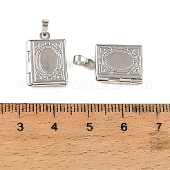 Medaillon-Anhänger aus Messing mit floralem Relief&nbsp;KK-CBA7157-09A-P