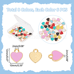 48шт 8 цвета сплава эмаль подвески&nbsp;ENAM-UN0001-07