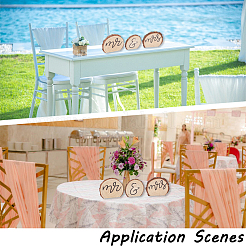 3 шт. 3 стиля деревянной таблички мистер и миссис для украшения свадебного стола&nbsp;DJEW-WH20001-07