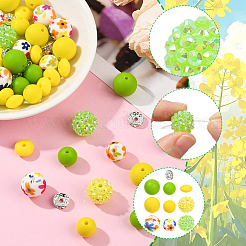 64 шт. круглые и рондельные пищевые экологически чистые силиконовые бусины&nbsp;SIL-SP0001-19C