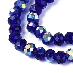 Brins de perles rondelles en verre transparent plaqué couleur AB&nbsp;EGLA-T029-4mm-10R