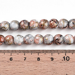 Chapelet de perles en verre baking paint&nbsp;DGLA-N003-8mm-B05