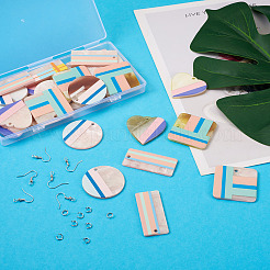 Набор для самостоятельного изготовления двухцветных сережек-капель с 3D-печатью&nbsp;DIY-FW0001-18