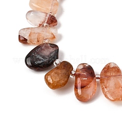 Fili di perle di quarzo ematoide naturale e quarzo ferruginoso&nbsp;GG-CBADF20-A04