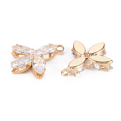 Латунные микропаве прозрачные подвески с фианитом&nbsp;KK-Q253-002G-A