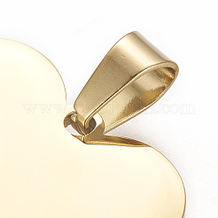 Pendentifs vierges à estampiller en acier inoxydable 304 poli miroir&nbsp;STAS-F214-02G