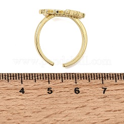 Anillos abiertos de latón con micro pavé de circonita cúbica&nbsp;CU-CBA04DC-01G