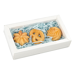 Faltbare Papierschubladenboxen mit durchsichtiger Kunststoffabdeckung&nbsp;CON-WH0095-68A-03