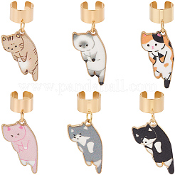 6 шт. 6-х цветный эмалированный сплав стетоскоп подвесные украшения&nbsp;HJEW-SP0001-37