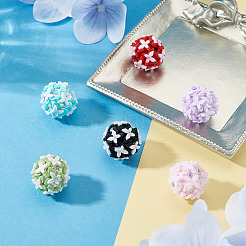 6 Stück 6 Farben handgefertigte Polymer Clay Strass- und Harzperlen&nbsp;CLAY-TA0002-10