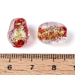 Ручной стеклянные фольга бисер пряди&nbsp;FOIL-N033-02A