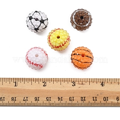 10 шт. 5-х цветные бусины из непрозрачной акриловой смолы на спортивную тематику&nbsp;MACR-FS0002-05