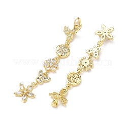 Grandi pendenti in ottone con micro pavé di zirconi chiari&nbsp;CU-E004-02G