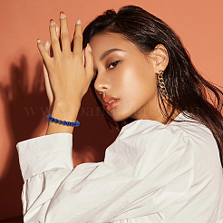 4шт. набор из 4-х браслетов из натурального лазурита и стеклянных бусин&nbsp;BJEW-FI0001-56