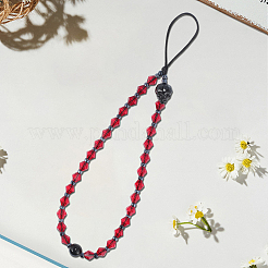 Стеклянные бусины череп мобильные ремни&nbsp;HJEW-WH20021-09B