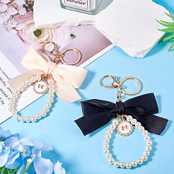 2шт 2 цвета золотой сплав и полиэстер и пластиковый брелок&nbsp;KEYC-TA0001-35C