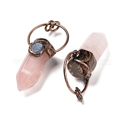 Quartz rose naturel gros pendentifs pointus&nbsp;G-M383-21B