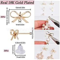 20 pieza de fornituras de aretes de latón&nbsp;KK-SC0003-92
