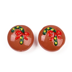 Рождественские эмалевые бусины ручной работы в технике лэмпворк&nbsp;X1-LAMP-C020-03E