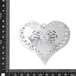 304 нержавеющая сталь кристалл стразы 3d сердце соединительные подвески&nbsp;STAS-H236-10P