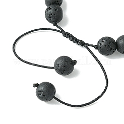 Pulseras trenzadas con cuentas de piedras preciosas redondas de 8 mm de chakra&nbsp;BJEW-JB10905-03