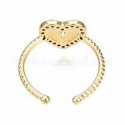 Латунные кольца из манжеты с прозрачным цирконием&nbsp;RJEW-N035-031-NF