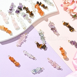 24 шт. 12 стиля подвески и звенья-соединители из натурального кварцевого кристалла&nbsp;PALLOY-YW00048