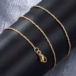 Collane con catene a maglie Boston intrecciate in ottone per donna&nbsp;NJEW-D302-60G