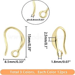 Латунные крючки для сережек&nbsp;KK-FH0001-30