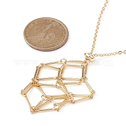 Pochette en macramé en laiton porte-pierre vide pour la fabrication de colliers pendentifs&nbsp;NJEW-JN04440-03