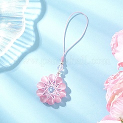 Подвесные украшения в виде цветка кошачьего глаза&nbsp;HJEW-TA00419-02