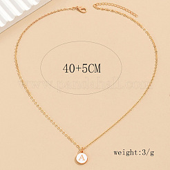 Colliers pendentifs en alliage émaillé blanc avec initiales pour femmes&nbsp;WG552C5-01