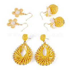 3 paire de boucles d'oreilles 3 styles&nbsp;EJEW-TA000-70B