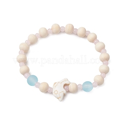 3 bracelet extensible en perles de turquoise synthétique&nbsp;BJEW-JB11128