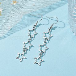 Серьги с подвесками из полого сплава со звездами для женщин&nbsp;EJEW-JE05628