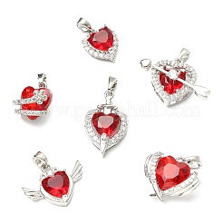 6 шт. 6 стиля латунных подвесок с кубическим цирконием&nbsp;KK-CJ0014-15