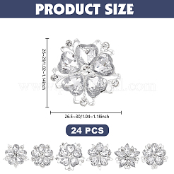 24 шт. булавки для лацкана одежды со стразами в виде цветка&nbsp;JEWB-GO0001-23