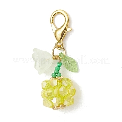 Подвески из стеклянных бусин в виде фруктов и цветов.&nbsp;HJEW-MZ00407