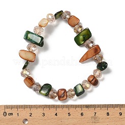 Браслеты из ракушек и стеклянных бусин в стиле бохо для женщин&nbsp;LS-BJEW-S178-01B