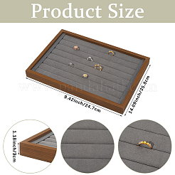 Прямоугольный бархатный поднос с подставками для колец&nbsp;ODIS-WH20015-05